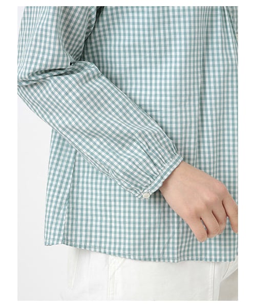 ehka sopo（エヘカソポ）の「ギンガムチェック丸襟ブラウス 1702722-11-13-11（シャツ・ブラウス・レディース・ブラック/グリーン/ネイビー・M）」の8枚目の写真