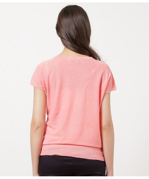 ROPE' PICNIC（ロペピクニック）の「フレンチリネンロングプルオーバー（ニット・レディース・ホワイト/グリーン/ネイビー/ブルー系/ピンク/イエロー・38）」の9枚目の写真