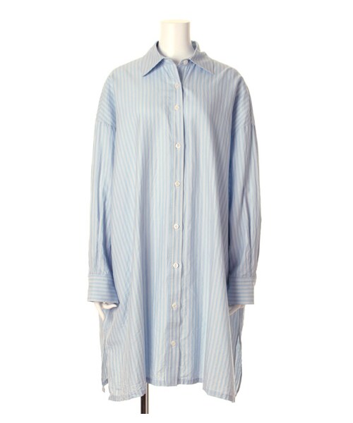 FRAY I.D(フレイアイディー)の「ビッグロングシャツワンピース(シャツワンピース・レディース・WHT/BLU/KKI・F)」の2枚目の写真