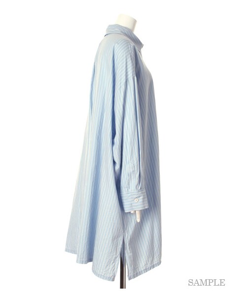 FRAY I.D(フレイアイディー)の「ビッグロングシャツワンピース(シャツワンピース・レディース・WHT/BLU/KKI・F)」の6枚目の写真