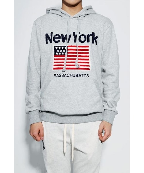 2c（ツーシー）の「スウェットパーカー☆NEW YORKプリント☆ユニ