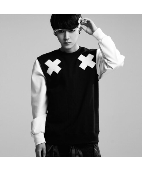 STORES.jp（ストアーズドットジェーピー）の「スカルプリント切り替えスウェット★モノトーン×モード×ストリート★【送料無料】（スウェット・メンズ・その他）」の2枚目の写真