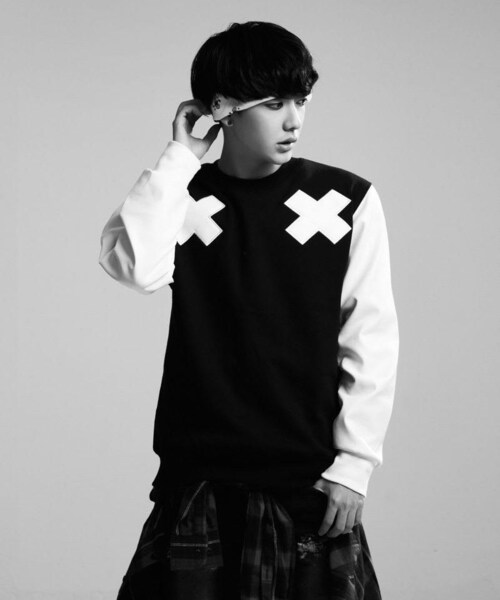 STORES.jp（ストアーズドットジェーピー）の「スカルプリント切り替えスウェット★モノトーン×モード×ストリート★【送料無料】（スウェット・メンズ・その他）」の7枚目の写真