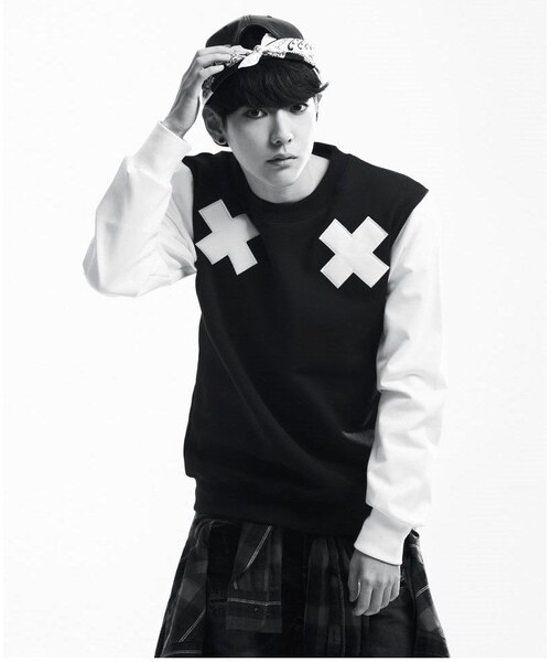 STORES.jp（ストアーズドットジェーピー）の「スカルプリント切り替えスウェット★モノトーン×モード×ストリート★【送料無料】（スウェット・メンズ・その他）」の3枚目の写真