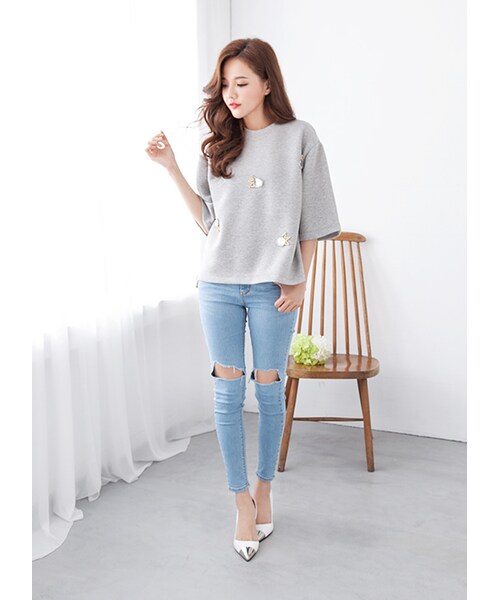 gracegift（グレースギフト）の「韓國金屬尖頭內鏤空高跟鞋（シューズ・レディース・黑/白/杏・36/37/38/39/40）」の6枚目の写真