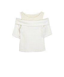 gracegift | 好感女孩露肩針織兩件式上衣(トップス)