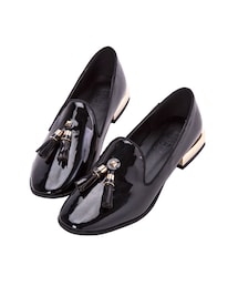 gracegift | 韓國微方頭漆皮流蘇樂福鞋(シューズ)