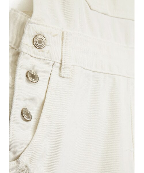 gracegift（グレースギフト）の「韓國街頭玩味破損吊帶褲（パンツ・レディース・白・S/M）」の3枚目の写真