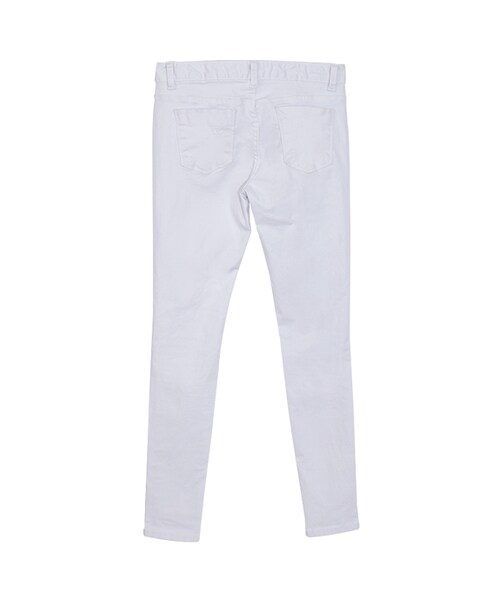 gracegift（グレースギフト）の「韓國率性抓破窄管長褲（パンツ・レディース・白・S/M/L）」の2枚目の写真