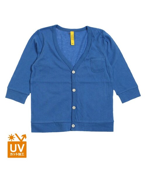 apres les cours(アプレレクール)の「◎UVカット7分袖カーディガン(男の子・女の子)(トップス・キッズ・ブルー/グレー/アイボリー/ピンク・80/90/95/100/110/120/130/140)」の1枚目の写真