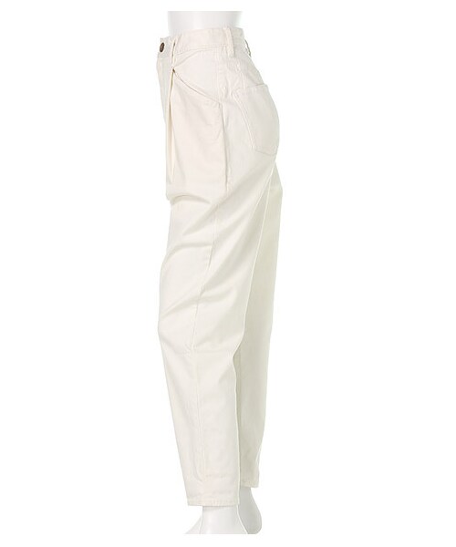 SPIRALGIRL（スパイラルガール）の「デニムタックパンツ（パンツ・レディース・オフホワイト系・1）」の4枚目の写真