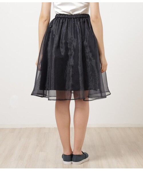 ROPE' PICNIC（ロペピクニック）の「ウエストゴムギャザースカート（スカート・レディース・ホワイト/ネイビー・38）」の5枚目の写真