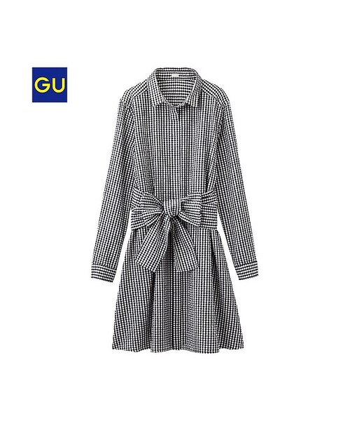 Gu ジーユー の Gu フロントリボンシャツワンピース 長袖 ワンピース Wear