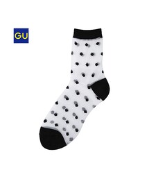 GU | （GU）シースルークルーソックスＦ(レッグウェア)