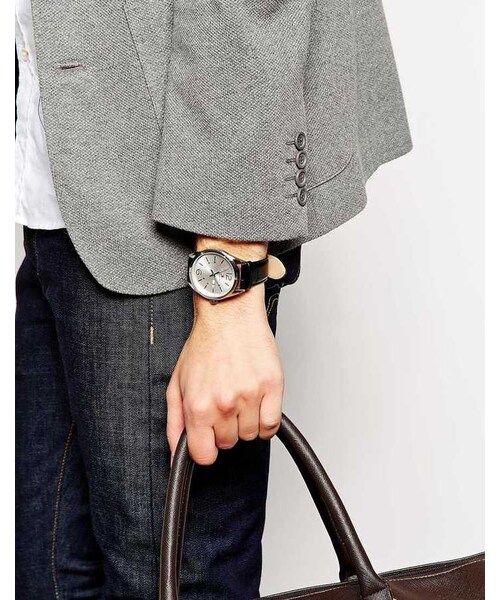 TOMMY HILFIGER（トミーヒルフィガー）の「Tommy Hilfiger Charlie Black Leather Strap Watch 1791060（アナログ腕時計・メンズ・black）」の3枚目の写真