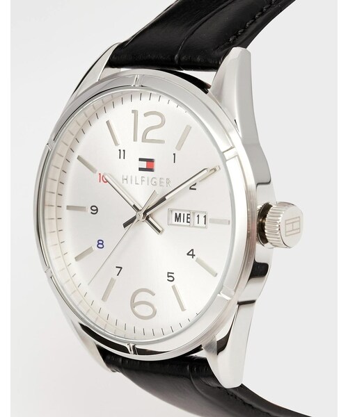 TOMMY HILFIGER（トミーヒルフィガー）の「Tommy Hilfiger Charlie Black Leather Strap Watch 1791060（アナログ腕時計・メンズ・black）」の2枚目の写真