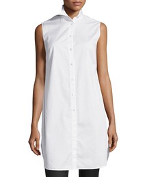 alexanderwang | T by Alexander Wang Poplin Sleeveless Shirtdress, White(ワンピース)