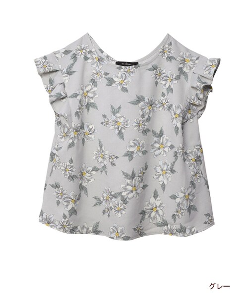 w closet（ダブルクローゼット）の「マーガレット花柄プルオーバー（トップス・レディース・サックス/グレー・FREE）」の3枚目の写真