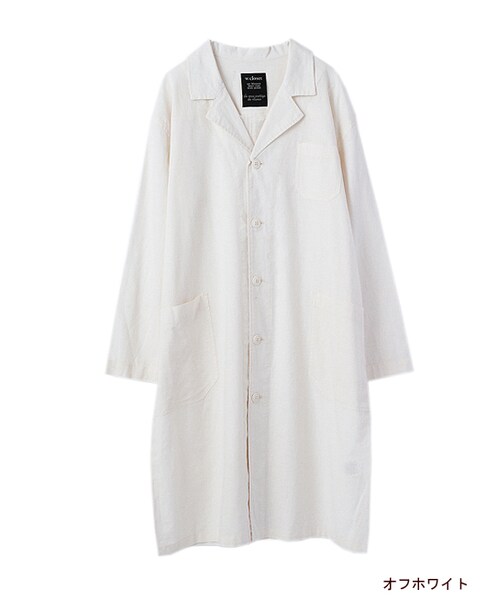 w closet（ダブルクローゼット）の「コットン×リネンショップコート（ジャケット/アウター・レディース・オフホワイト/グレー/ネイビー・FREE）」の2枚目の写真