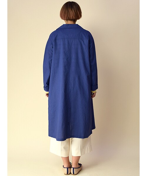 w closet（ダブルクローゼット）の「コットン×リネンショップコート（ジャケット/アウター・レディース・オフホワイト/グレー/ネイビー・FREE）」の6枚目の写真