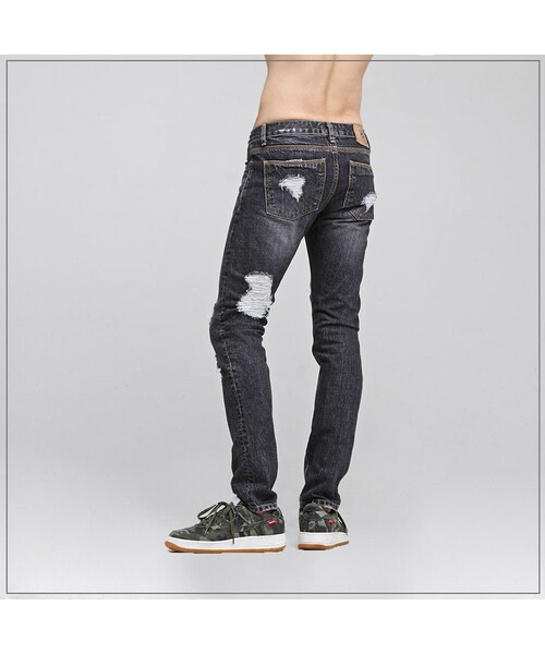 ROMANTIC CROWN(ロマンティッククラウン)の「SUNDAY DESTROYED JEANS_BLACK(その他・メンズ・기타)」の6枚目の写真