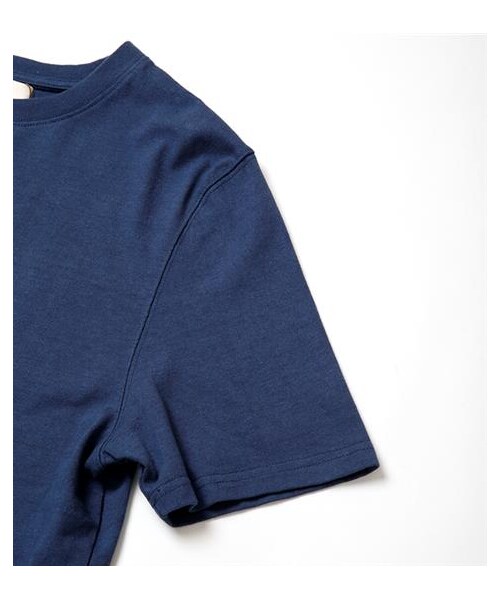 plain-me（プレインミー）の「重磅厚棉拼接長版T（その他・メンズ・深藍/黑・S/M）」の3枚目の写真