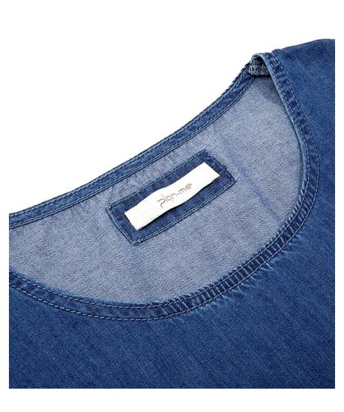 plain-me(プレインミー)の「丹寧鬆身剪裁套頭上衣(その他・メンズ・深藍・S/M/L)」の2枚目の写真