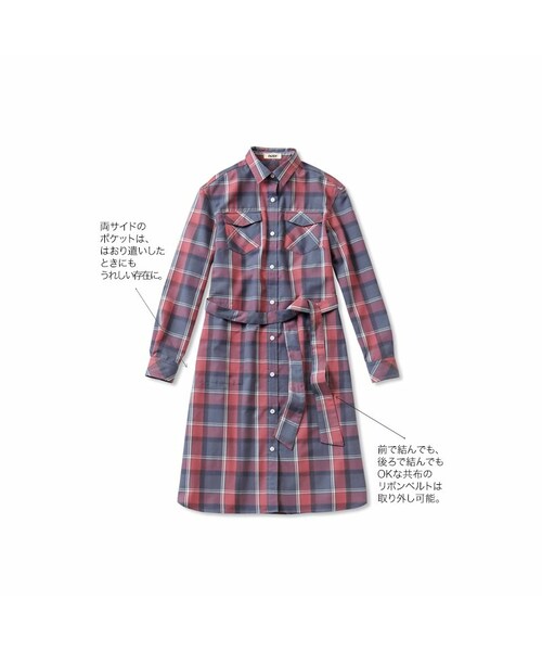 Haco ハコ の Nusy アレンジしたくなる2way チェックシャツワンピース グレイ ワンピース Wear