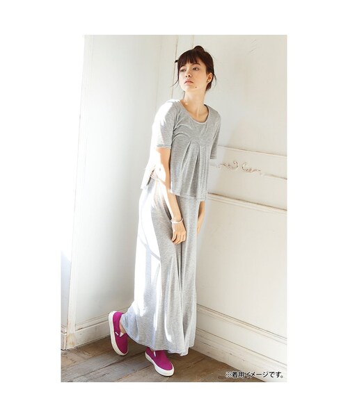 haco!(ハコ)の「エムトロワ 使えてキレイなカットソーマキシワンピースセット:黒(ワンピース・レディース・Various・S /M /L /LL/MT)」の7枚目の写真