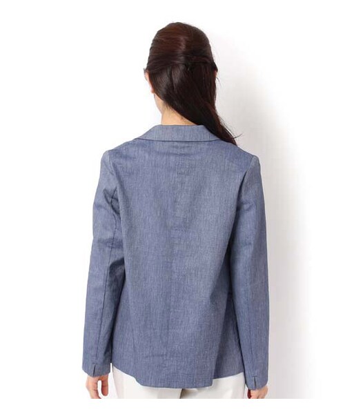 laboratory work（ラボラトリーワーク）の「デニムダブルテーラードジャケット（ジャケット/アウター・レディース・ホワイト/サックス/インディゴ・M）」の4枚目の写真