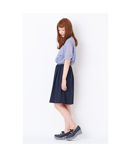 haco!(ハコ)の「pilvee リボンとストライプのウェッジヒールパンプス:チャコール(パンプス・レディース・Various・1 /2 /3 /4 /5 /6 /7 )」の7枚目の写真