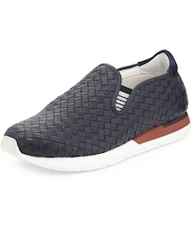BOTTEGA VENETA | Bottega Veneta Woven Slip-On Sneaker, Navy(その他シューズ)
