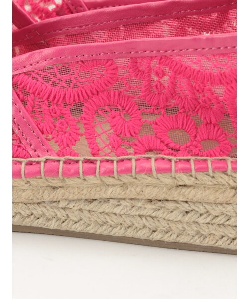 31 Sons de mode（トランテアン　ソン　ドゥ　モード）の「【夏物新着】レースエスパドリーユ《予約アイテム》（フラットシューズ・レディース・オフホワイト/ピンク/ネイビー・Ｓ-/Ｍ-/Ｌ-）」の10枚目の写真