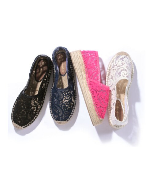 31 Sons de mode（トランテアン　ソン　ドゥ　モード）の「【夏物新着】レースエスパドリーユ《予約アイテム》（フラットシューズ・レディース・オフホワイト/ピンク/ネイビー・Ｓ-/Ｍ-/Ｌ-）」の4枚目の写真