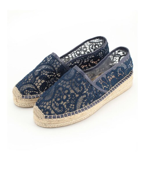 31 Sons de mode（トランテアン　ソン　ドゥ　モード）の「【夏物新着】レースエスパドリーユ《予約アイテム》（フラットシューズ・レディース・オフホワイト/ピンク/ネイビー・Ｓ-/Ｍ-/Ｌ-）」の2枚目の写真