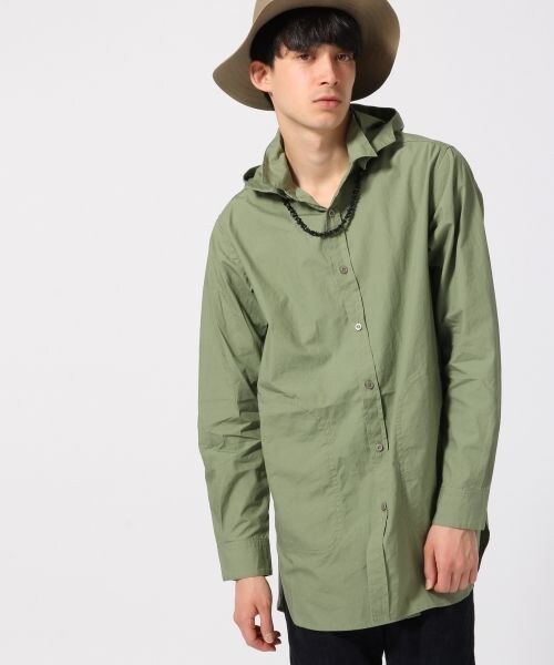 RAGEBLUE（レイジブルー）の「＜2WAY仕様＞ロングシャツ（トップス・メンズ・ホワイト02/ブラック09/オリーブ78・Ｍ/Ｌ）」の8枚目の写真