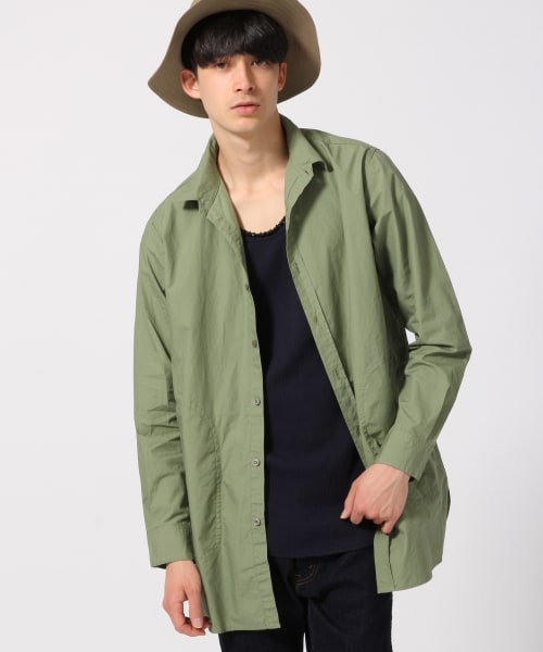RAGEBLUE（レイジブルー）の「＜2WAY仕様＞ロングシャツ（トップス・メンズ・ホワイト02/ブラック09/オリーブ78・Ｍ/Ｌ）」の9枚目の写真