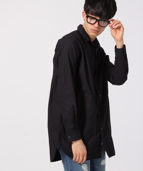 RAGEBLUE（レイジブルー）の「＜2WAY仕様＞ロングシャツ（トップス・メンズ・ホワイト02/ブラック09/オリーブ78・Ｍ/Ｌ）」の6枚目の写真