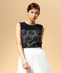 Soareak | ﾚｰｽﾎﾞｰﾀﾞｰﾉｰｽﾘﾄｯﾌﾟｽ(Tシャツ/カットソー)