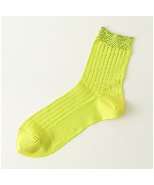 靴下屋（クツシタヤ）の「ガーゼ調リブショートソックス（ソックス・靴下・レディース・サラシ/シルバーグレー/クロ/イエロー・22.0～24.0cm）」の4枚目の写真