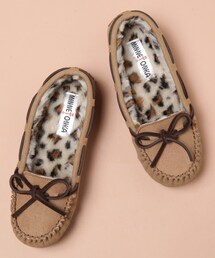 Minnetonka | 【MINNETONKA】レオパードフェイクファーモカ　（821604）(モカシン/デッキシューズ)