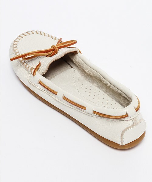 Minnetonka（ミネトンカ）の「【MINNETONKA】ボートモック　（841634）（モカシン/デッキシューズ・レディース・オフホワイト・35/36/37/38）」の4枚目の写真