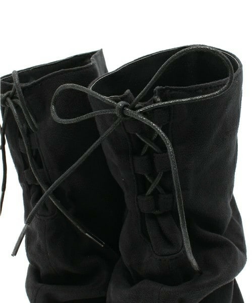 Bridget Birkin（ブリジットバーキン）の「後ろ編み上げクシュクシュハーフブーツ　（143101）（ブーツ・レディース・ブラック/ダークグレー・SMALL/MEDIUM/LARGE/X-LARGE）」の8枚目の写真