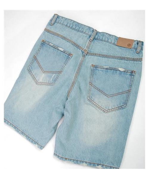 plain-me（プレインミー）の「仿舊破壞感牛仔短褲（その他・メンズ・淺藍/深藍・S/M/L）」の6枚目の写真