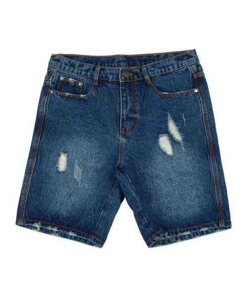 plain-me（プレインミー）の「仿舊破壞感牛仔短褲（その他・メンズ・淺藍/深藍・S/M/L）」の3枚目の写真