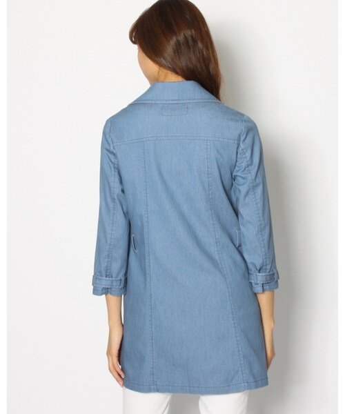 VICKY(ビッキー)の「ダスティベントロングコート(ジャケット/アウター・レディース・ブルー・S/M)」の1枚目の写真