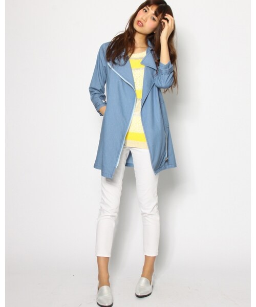 VICKY(ビッキー)の「ダスティベントロングコート(ジャケット/アウター・レディース・ブルー・S/M)」の8枚目の写真