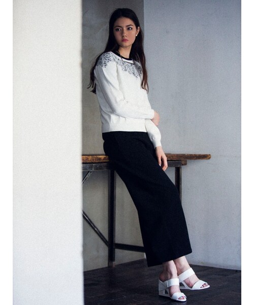 EMODA（エモダ）の「CHOOSE CHIC PAIR パンツ（パンツ・レディース・ホワイト/グレー/ブラック/ベージュ）」の6枚目の写真