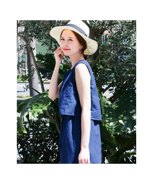 KBF（ケイビーエフ）の「インディゴワイドコンビネゾン（パンツ・レディース・L/BLUE/NAVY・one）」の4枚目の写真