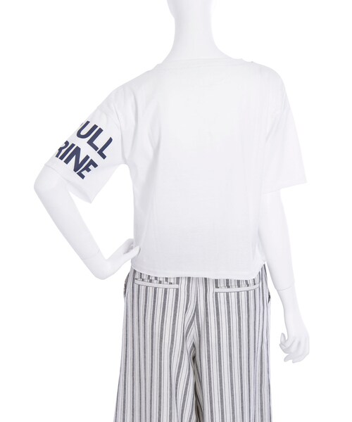 thpry＋color（スプリーカラー）の「スリーブロゴカットソー【2015夏新作】（トップス・レディース・ホワイト/ネイビー・F）」の9枚目の写真